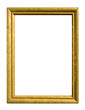 Vintage Gold Frame on White Background