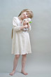 little girl with plush toy