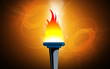 Illustration of a fire torch with flames