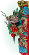 chinese temple dragon detail in Bangkok