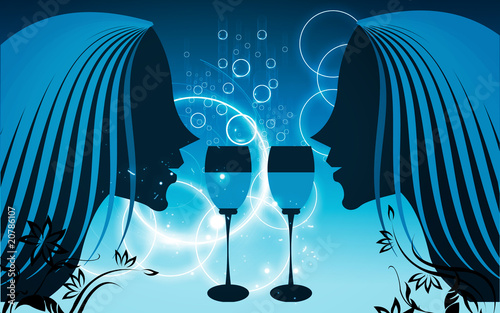 Illustration: Ladies and wine Ladies and wine