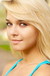 Beautiful blond woman outdoors