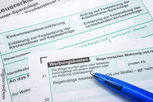 Foto: Werbungskosten - Finanzamt Formular Werbungskosten - Finanzamt Formular