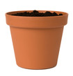 Flower pot with soil isolated on white background Flower pot with soil isolated on white background
