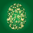 Decorative easter egg on green background, vector illustration