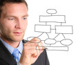 businessman with an empty diagram