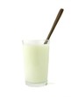 Vaso de leche y cuchara