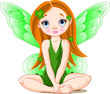Little cute green fairy for St. Patrick’s Day