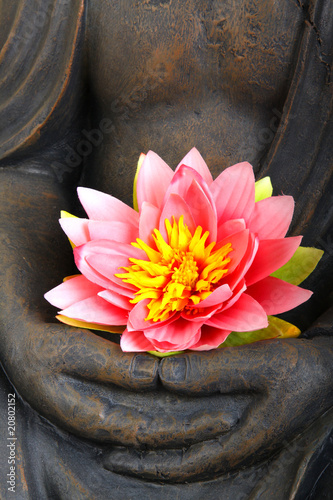 Foto: Buddha mit Blüte Buddha mit Blüte