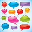 Set of bright and colorful vector bubbles in various shapes