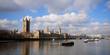 Palace of Westminster landscape looking across the Thames river