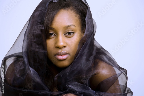 Photo: Beautiful black girl in silk wrap Beautiful black girl in silk wrap