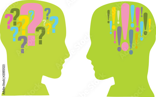 Illustration: dubbioso e certo dubbioso e certo