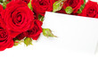 Red roses and blank invitation card Red roses and blank invitation card