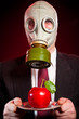 person in a gas mask