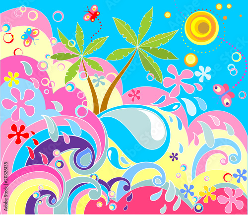 Vektor: Summer holiday background Summer holiday background