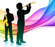 Music Band with Rainbow Light Wave Music Band with Rainbow Light Wave