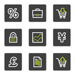 E-business web icons, grey square buttons series E-business web icons, grey square buttons series