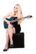 beautiful blonde with a guitar