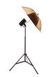 Foto: isolated studio flash and umbrella isolated studio flash and umbrella