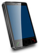 téléphone portable écran bleu