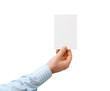 Pure white card in man's hand