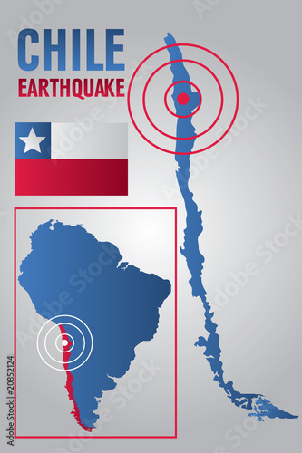Vector: Chile Earthquake Map Chile Earthquake Map