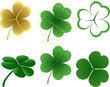 A set of 6 different shamrock designs