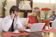 Colleagues in a cafe