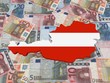 Austria 3d Map flag on euro currency illustration