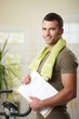 Man holding training plan