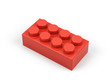 Plastic toy blocks on white background.