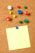 Blank note on cork board
