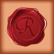 wax sealed monogram R vector