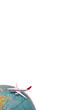 Flugzeug auf Globus mit viel Textfreiraum