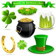 Saint Patrick’s Day symbols vector set isolated on white Saint Patrick’s Day symbols vector set isolated on white