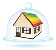 Little house under a glass bell. Protection concept ll.