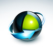 Abstract ball and arrow design