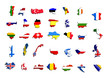 maps and flags of europe countries vector