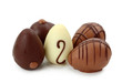 Chocolate eggs isolated on white background