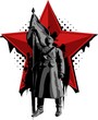 Communist sculpture with red star.