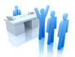Job Centre : employers testing for employees . 3D concept . Job Centre : employers testing for employees . 3D concept .