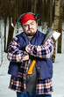 Woodcutter with hatchet Woodcutter with hatchet