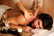 Handsome man getting massage