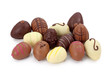 Chocolate eggs isolated on white background