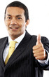 cheerful business man in his office