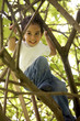 cute boy in a tree