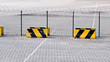 Metal fence and Restricted Area Sign at the airport cargo area
