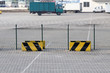 Metal fence and Restricted Area Sign at the airport cargo area