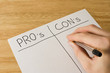 Pro's and Con's